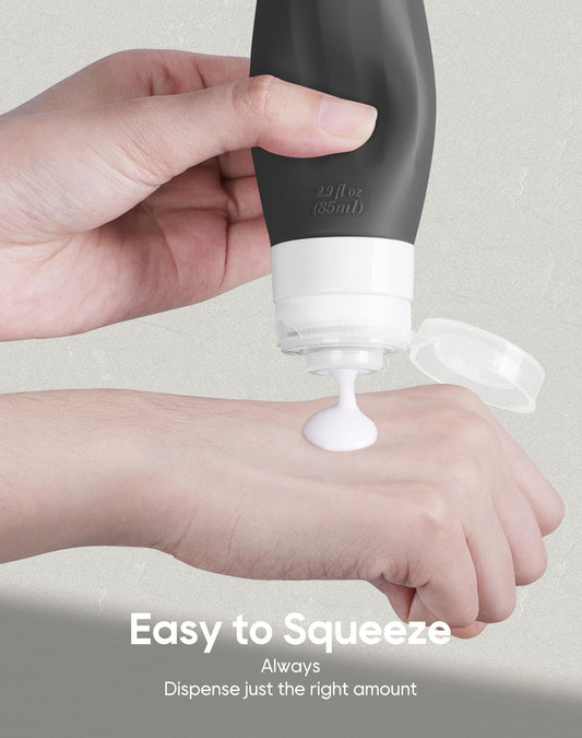 Morfone 16 Pack Silicone Travel Bottles Set for Toiletries TSA Approved Travel Containers Leakproof Squeezable Refillable Accessories 2oz 3oz Travel Essentials for Shampoo Lotion Liquids (BPA Free)