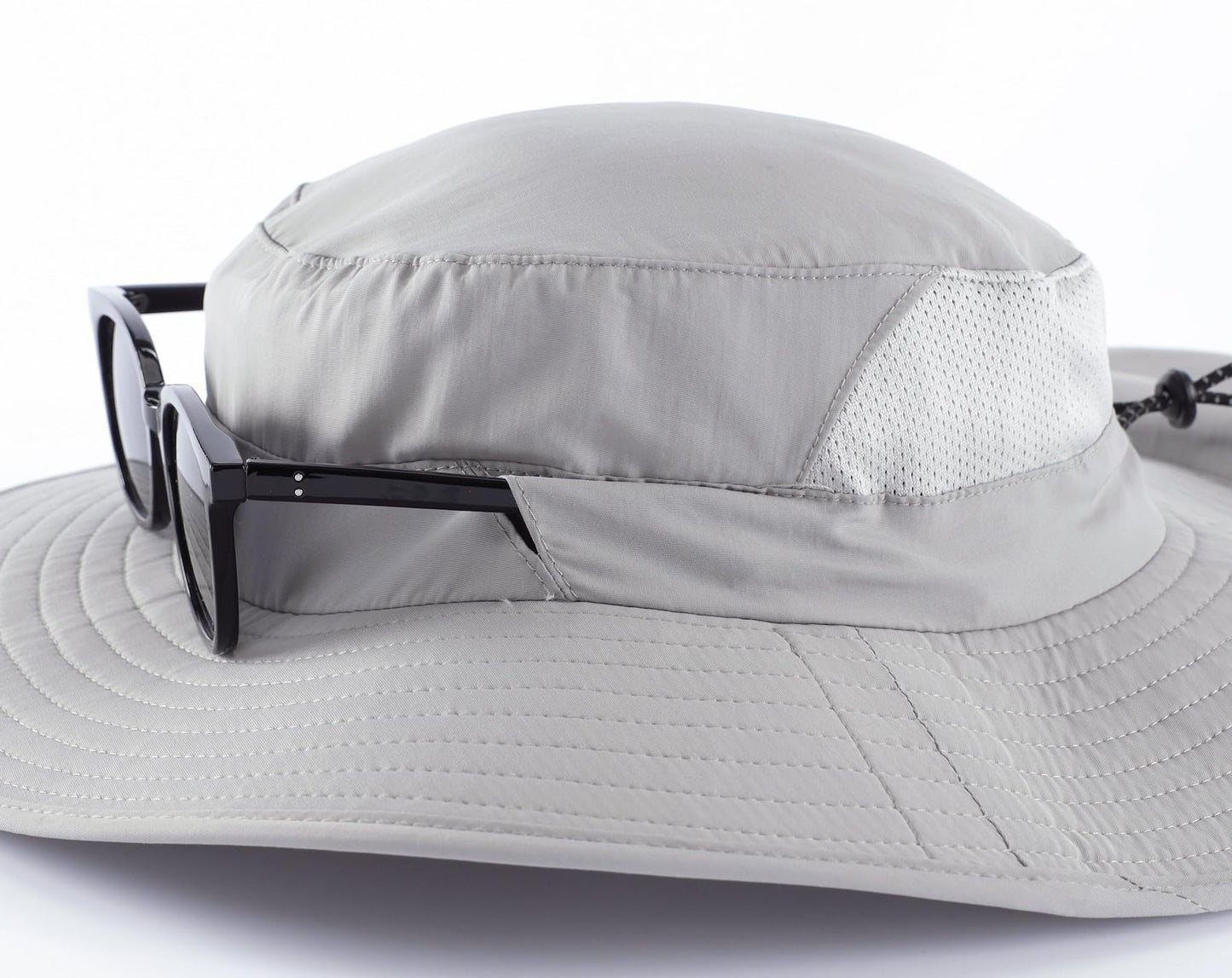 Home Prefer UPF 50+ Sun Hats for Men Women Wide Brim Fishing Hat with Neck Flap Summer Safari UV Protection Bucket Hat Light Grey