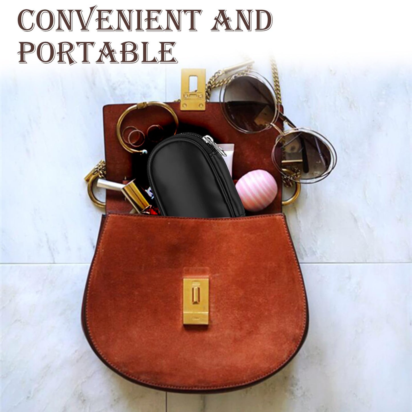 Qiyuda 14 Pcs Mini Travel Makeup Brush Set, Portable Travel Full Complete Function Size Make up Brushes Kit