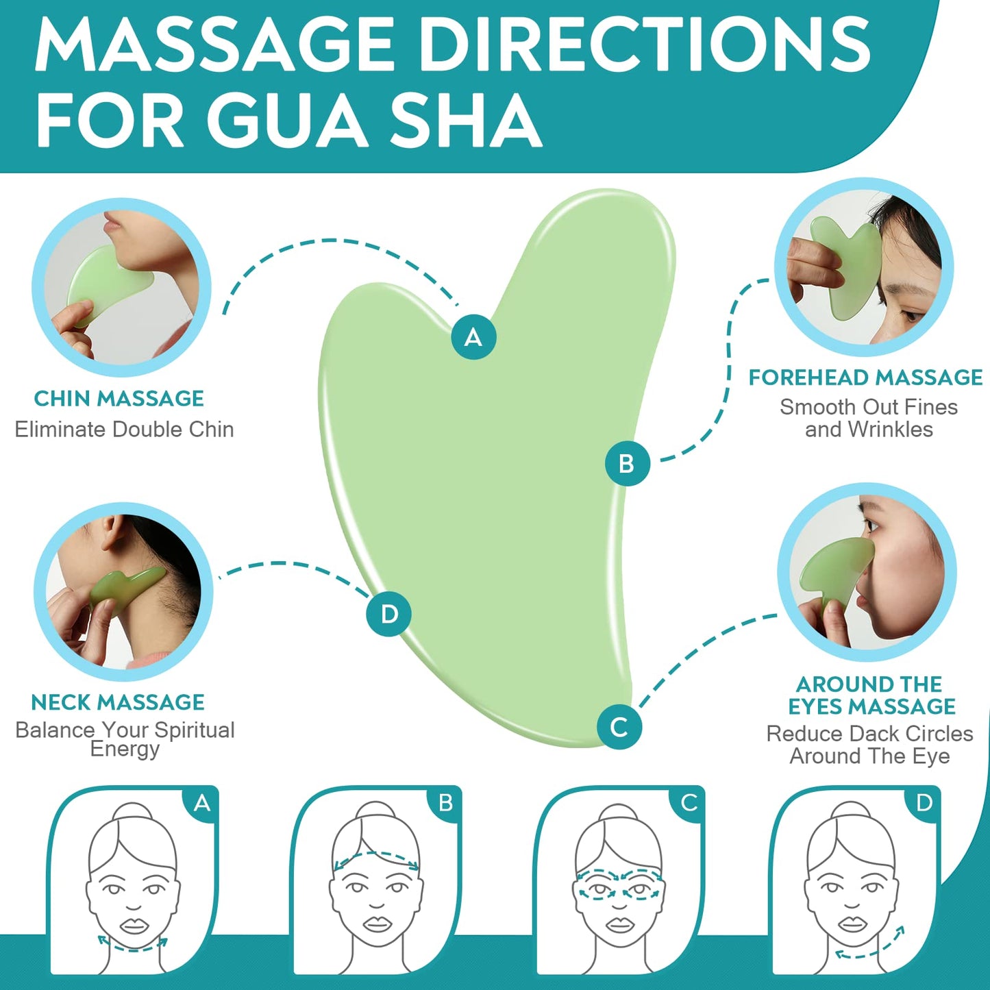 AURUZA Ice Face Roller and Gua Sha Set, Facial Ice Roller & Gua Sha Massage Tool for Face & Eye Puffiness Relief, Shrink Pores, Improve Skin Condition