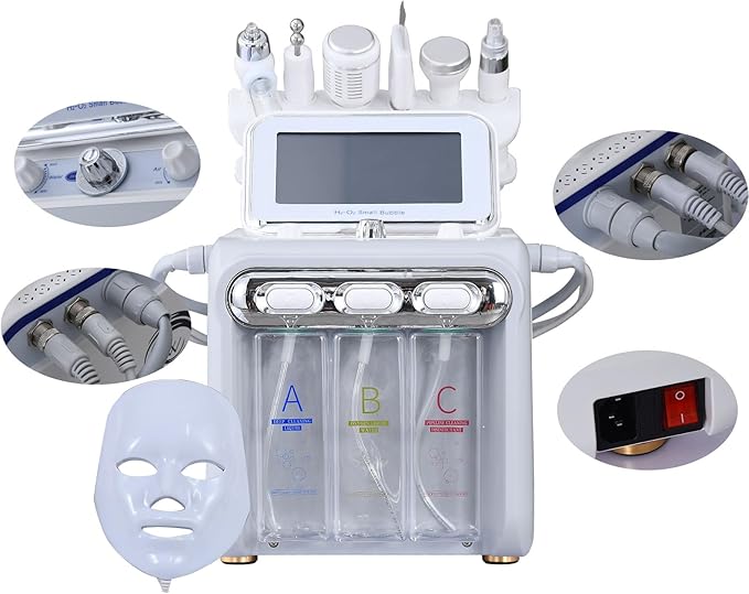 7 in 1 Facial Care Machine with AS1 SA2 AO3 Serums, Facial Cleansing Moisturizing Skin Care, for SPA Home Salon