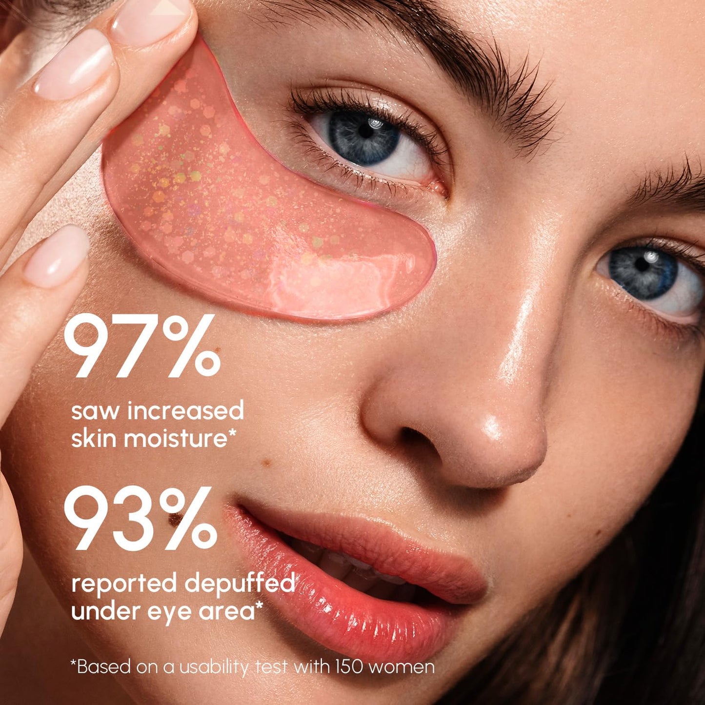 MAREE Pink Eye Gels - Marine Collagen Under Eye Patches for Puffy Eyes and Dark Circles - Undereye Mask Patches for Women - Hydrating Gel Eye Masks with Rose Water - Parches Para Ojeras Gel Pads