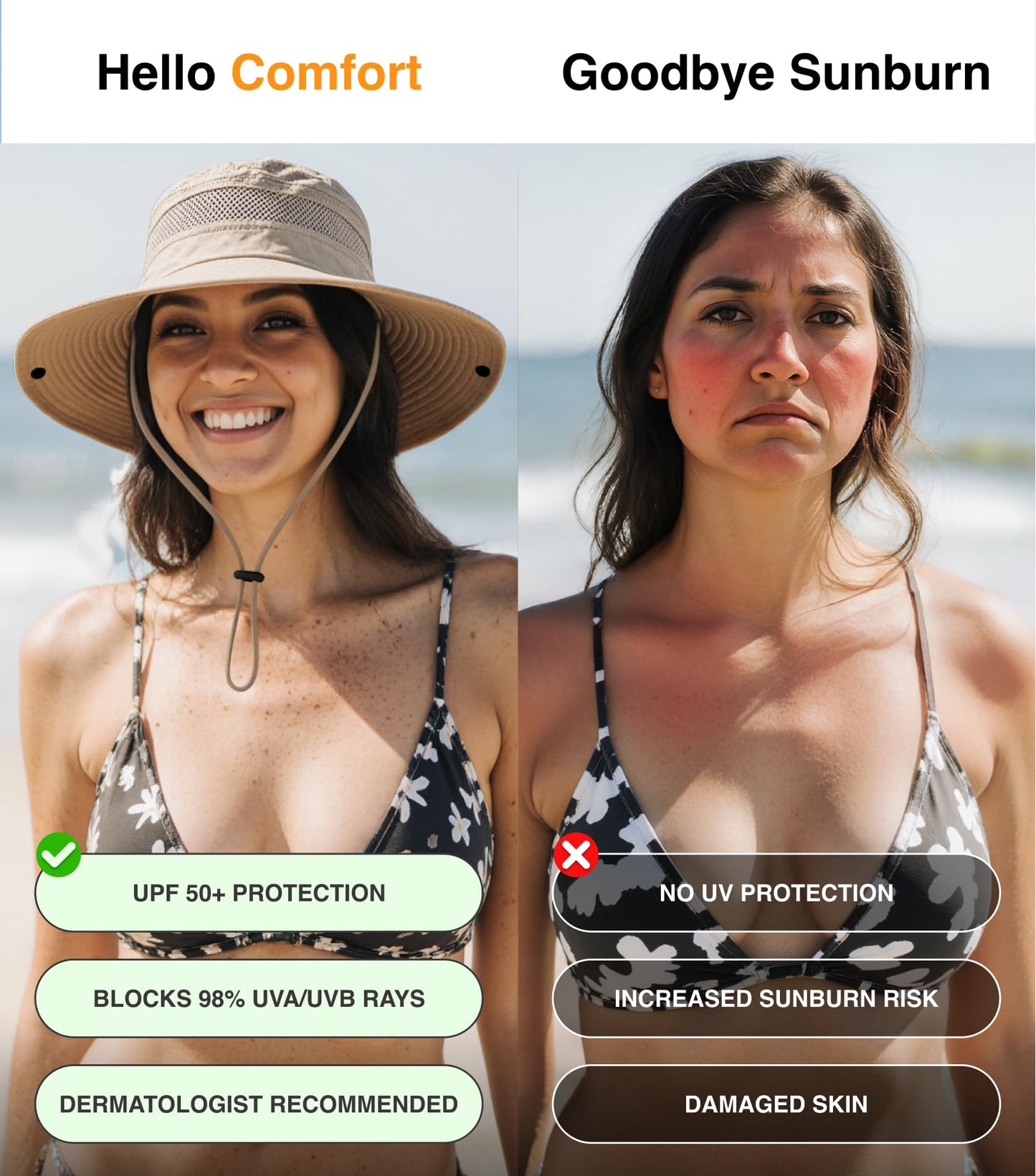 GearTOP Safari Hat for Men Sun Hats for Women UV Protection UPF 50+ Fishing, Gardening, Hiking Hat (22-23 1/2")