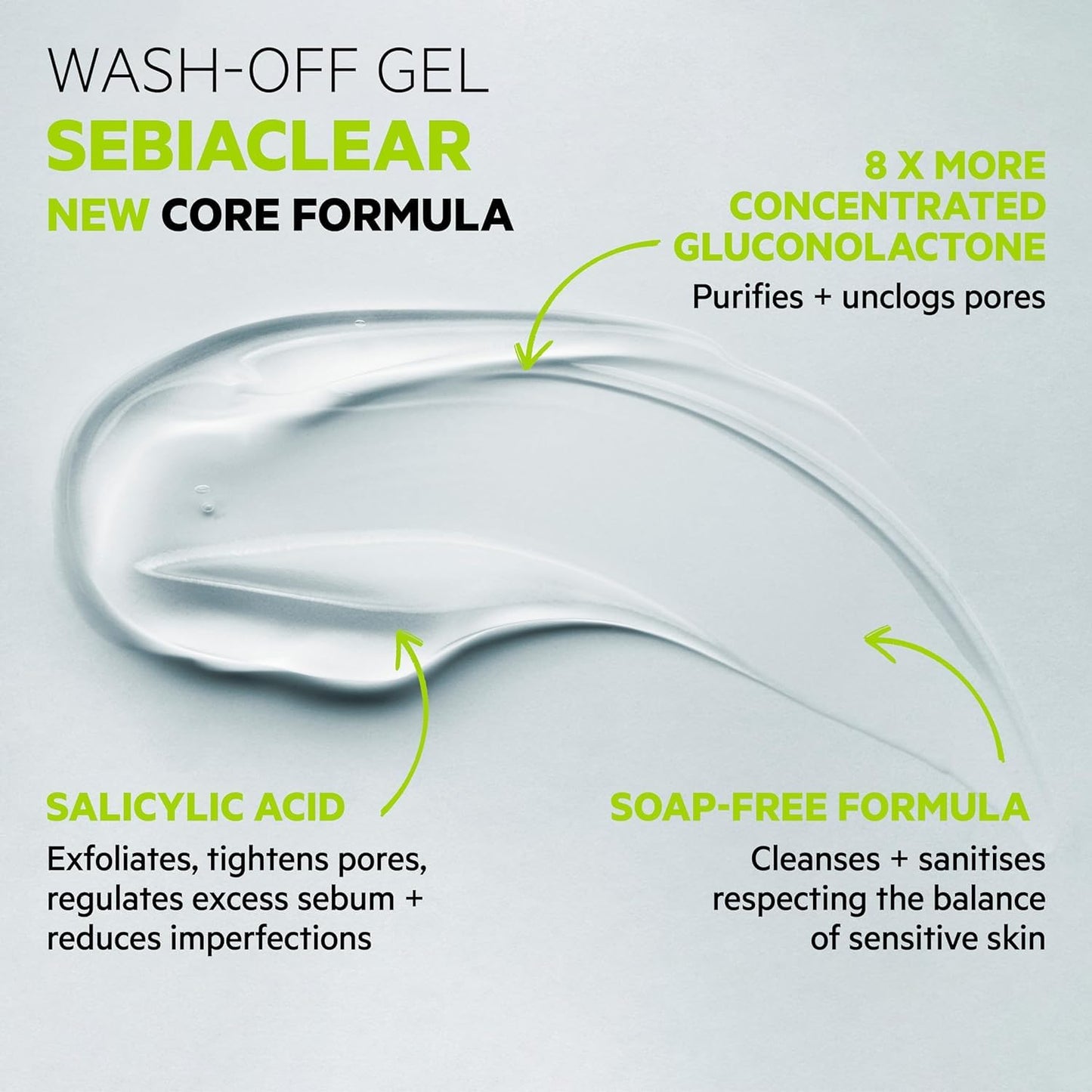 SVR Sebiaclear Face & Body Cleanser with Salicylic Acid for Sensitive Oily to Combination Skin. Soap-free Wash that Eliminates Impurities & Excess Sebum Without Drying the Skin, 13.5 fl.oz