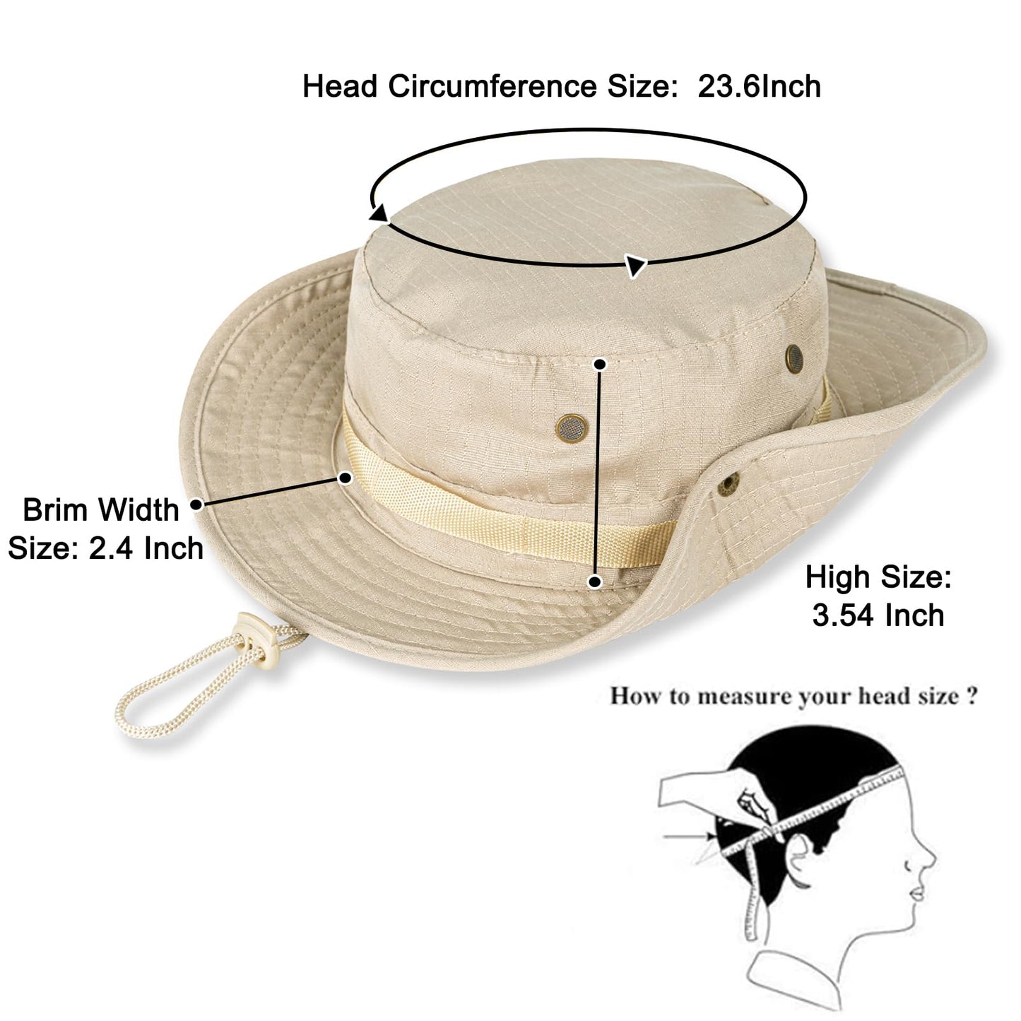 Rosoz Sun Hats for Men Women Boonie Hat UPF 50+ Bucket Hat Wide Brim UV Protection Fishing Hiking Safari Outdoor Hats