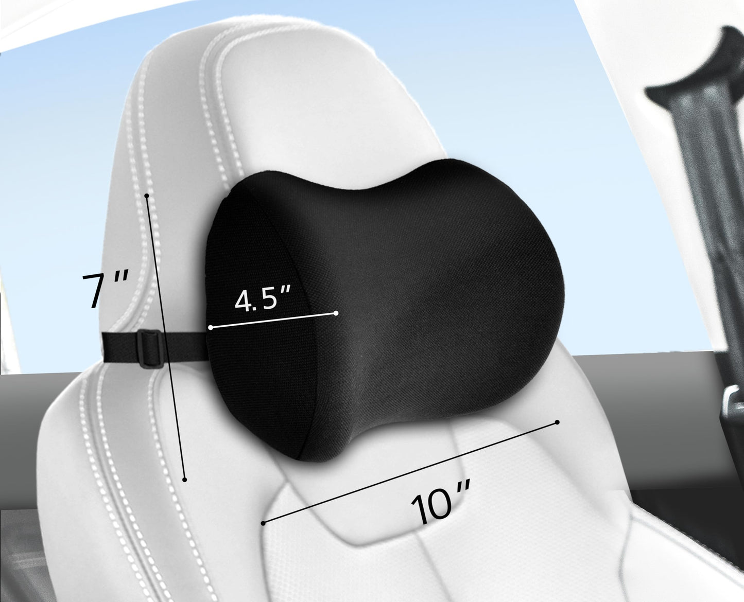 2 Pack Car Neck Pillow, 100% Memory Foam Car Headrest Pillow for Neck Support, Breathable Removable Cover & Adjustable Strap, Ergonomic Design for Driving Comfort, Neck Pain Relief, Travel