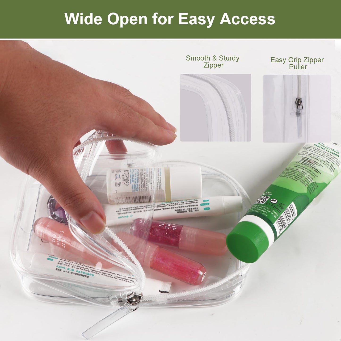 3 Packing Cubes Quart Size Travel Bag Tsa Approved Clear Toiletry Bag Small European International Must Haves Long Flight Airplane Essentials for Flying Toiletries Liquids Accessories Men Women