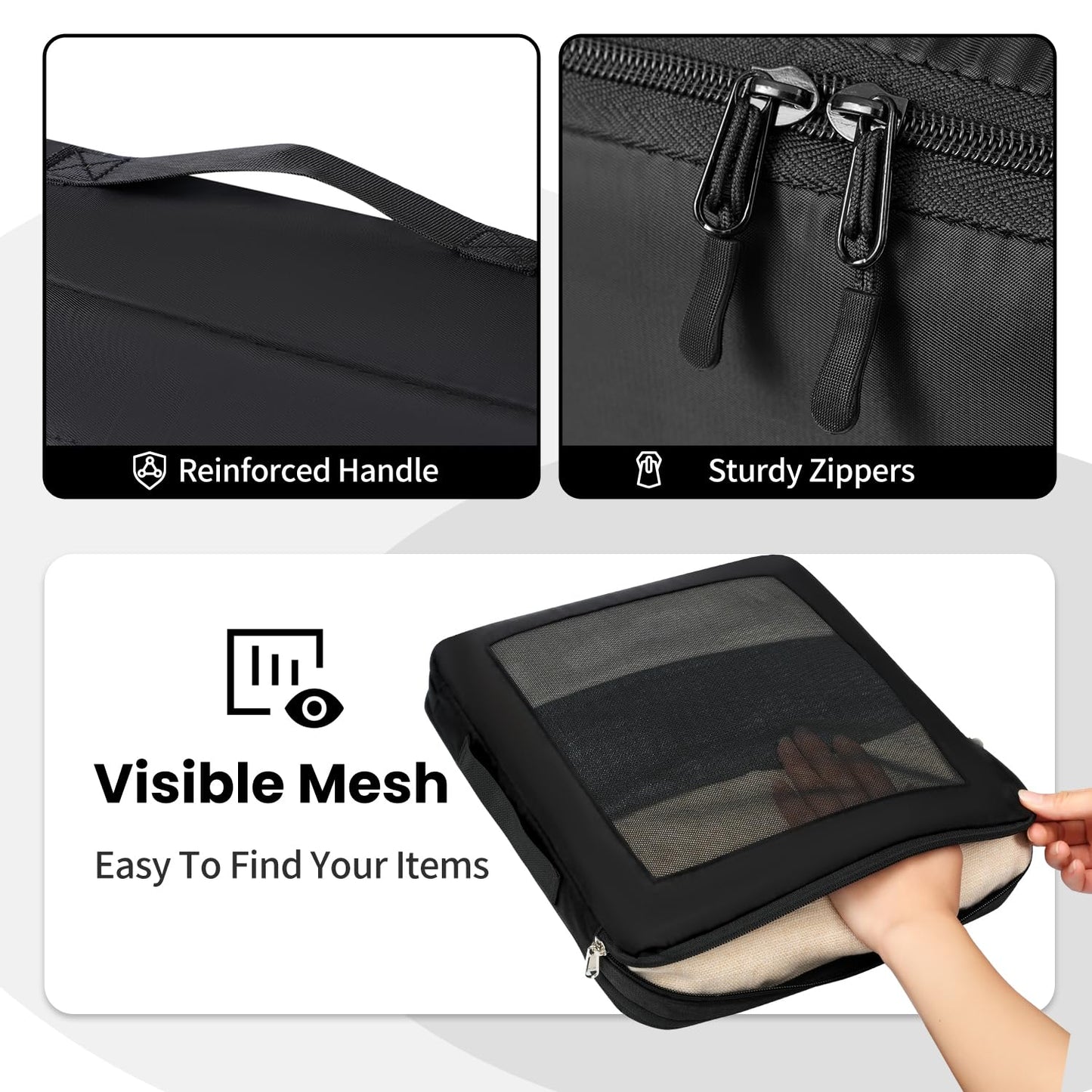 Packing Cubes for Travel | 10 Set, 8 Set |Durable Luggage Organizer 4 Size(Extra Large, Large, Medium, Small),Comprehensive Cubes for Toiletry,Underwear, Shoe,Travel Essentials,Efficient Women Gifts