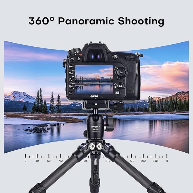 AOKA 15.75"/0.99 lbs Mini Carbon Fiber Tripod, Compact Pocket Travel Tabletop Tripod for Mobile Phones, Mirrorless Cameras, Digital Cameras, Projectors, Webcams