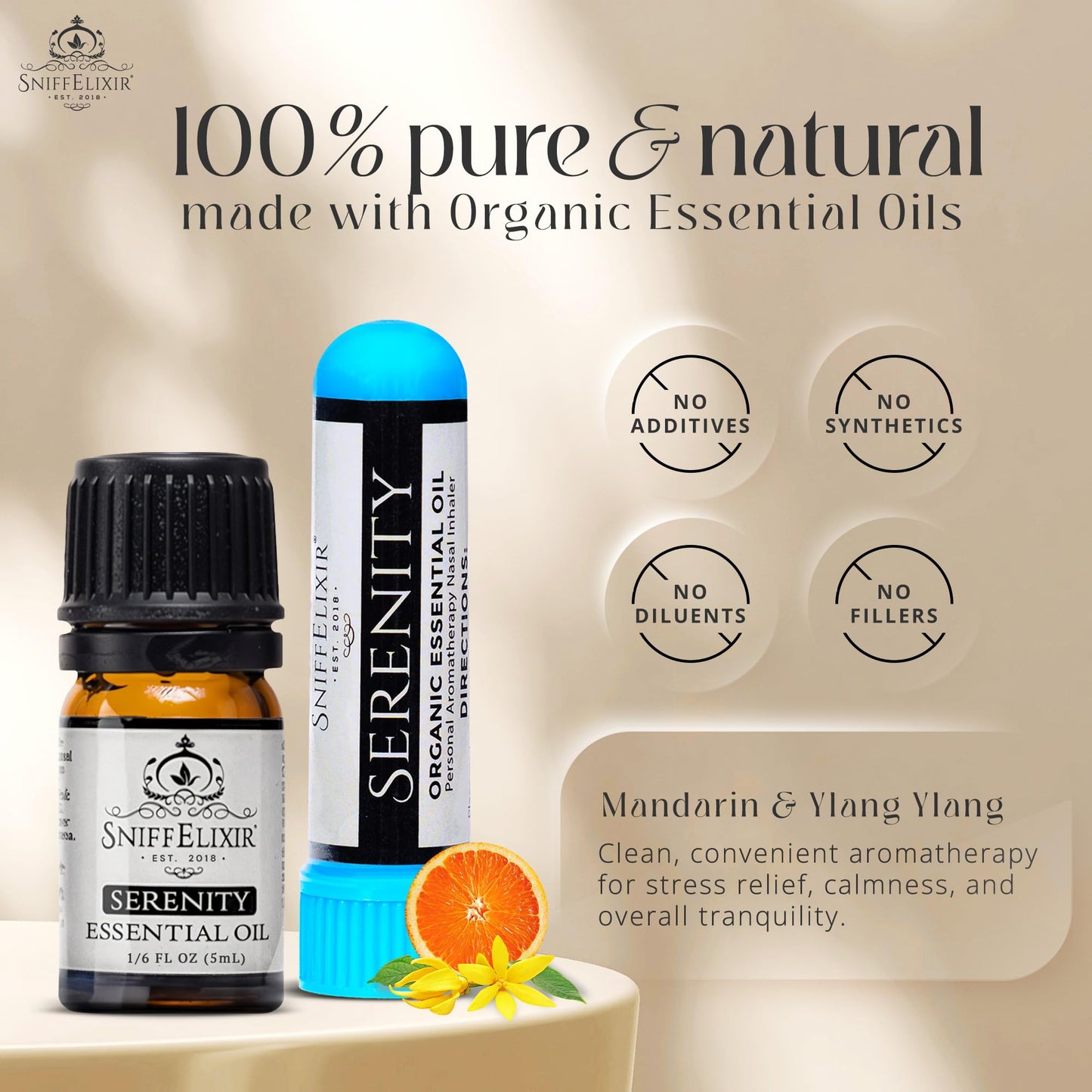 SniffElixir 3 Packs Serenity Aromatherapy Nasal Inhaler DIY Kit - Make 3 Serenity Portable Nose Inhaler Stick Natural Stress Relief Inhaler Essential Oil Inhaler that Calm, Boosts Mood, Reduces Worry