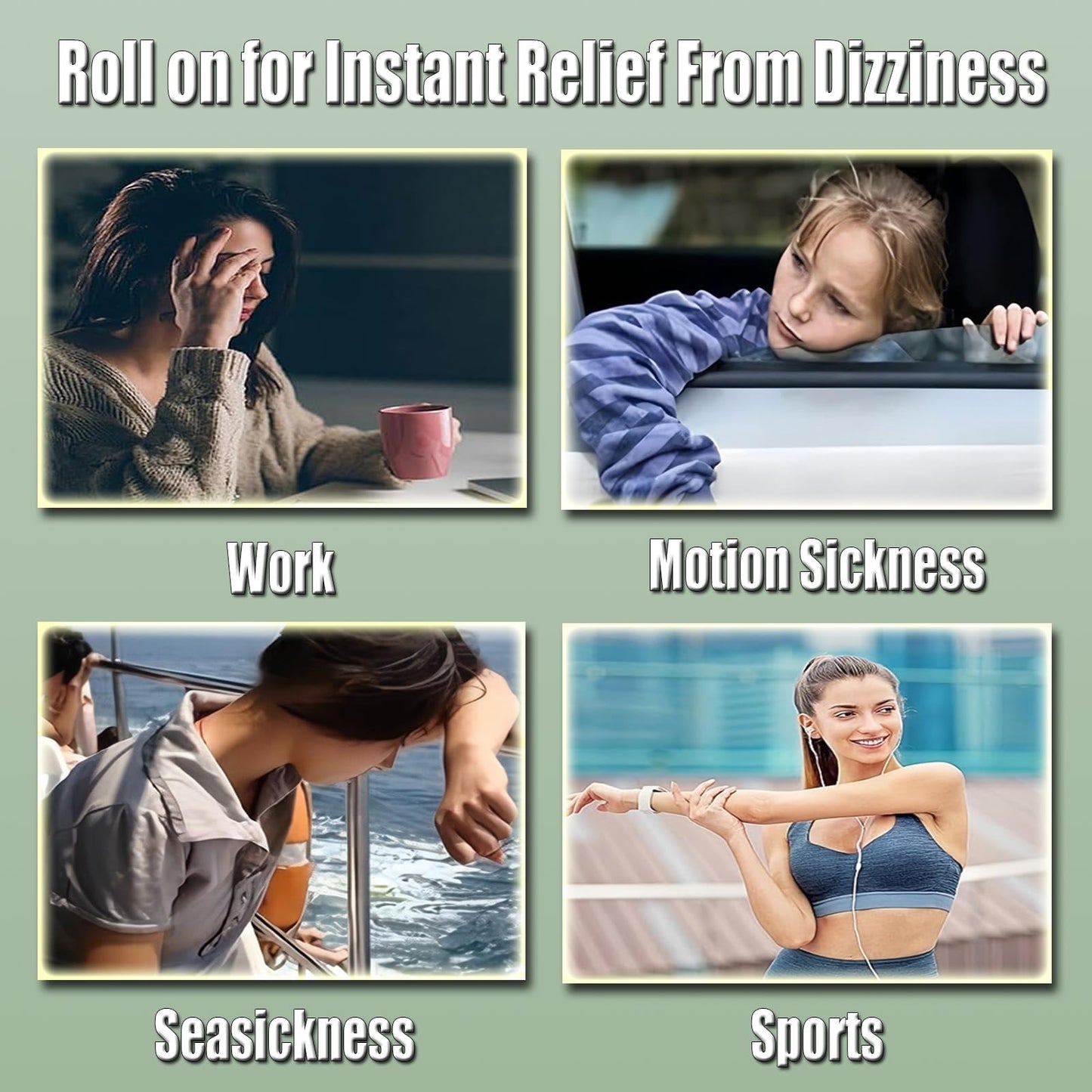 Vertigo Ease Roll On, Natural Ingredients for Vertigo Relief, Portable Roller for Travel & Daily Use (2 x 10ml)