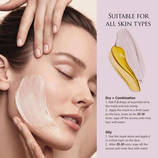 GELLE FRERES Rose Hydrating Soothing Facial Spa Masks, for Dry Skin, 7Packs, Repairing Calming Moisturizing Facials, for All Skin Types