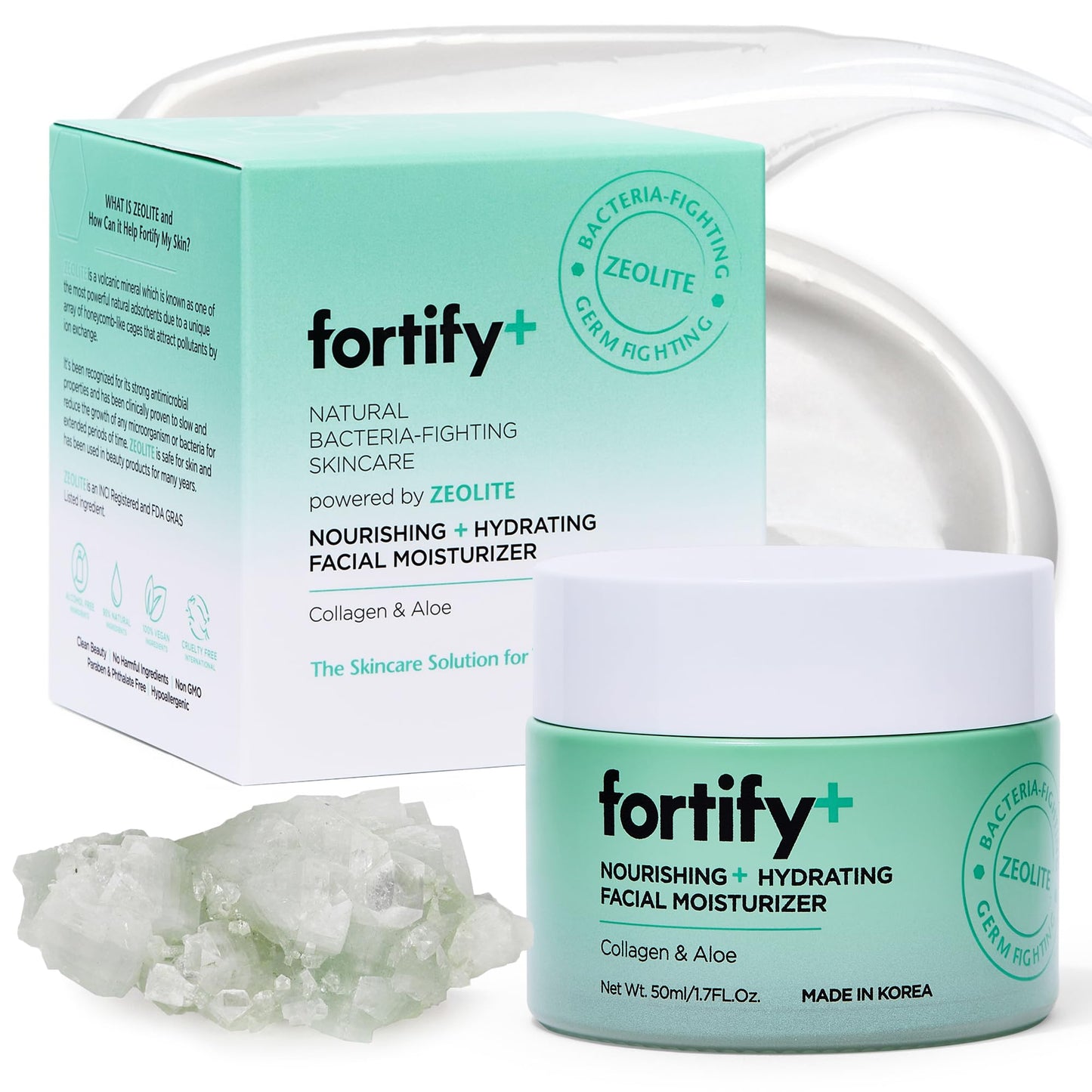 Fortify Skincare Hyaluronic Acid Moisturizer For Face with Collagen & Aloe - Dermatologist-Tested Anti-Aging Korean Skin Care - Ultra Hydrating & Nourishing - Fragrance & Alcohol-Free - 50ML/1.7Fl.Oz