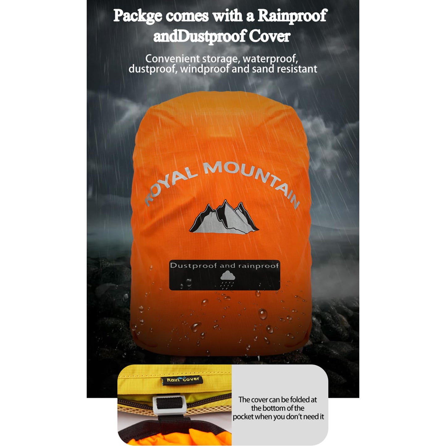 ROYAL MOUNTAIN Hiking Backpack 30L Foldable Travel Daypack For Women Men,Camping Daypack Backpacks Lightweight,Durable Hiking Backpack Fit For Hiking,Daily Commuting,Short Trips.(With Rain-cover)