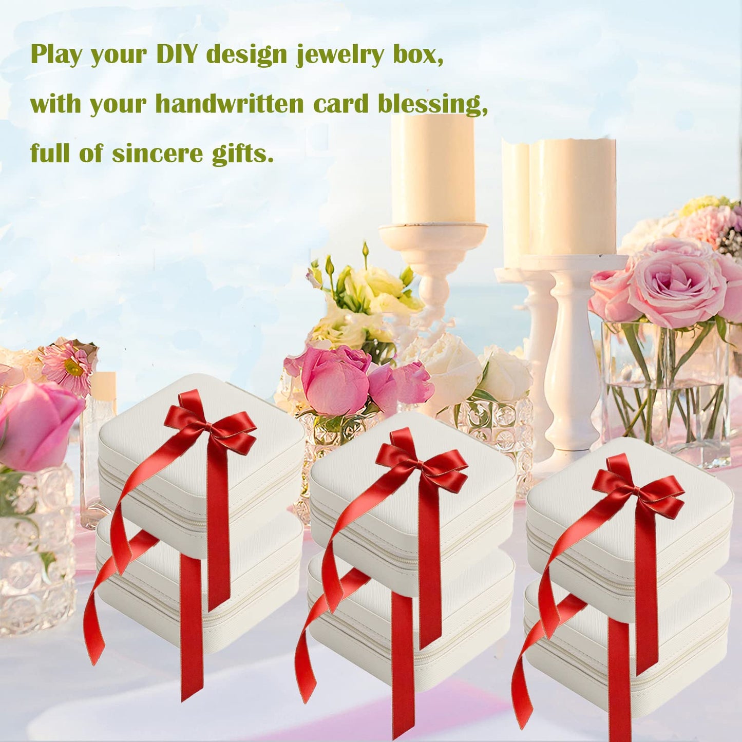 CIPIDI Travel Jewelry Case Bridesmaid Gifts Box,12 Pack Small Jewelry Box Mini Jewelry Organizer,PU Leather Portable Earring Storage Box for Women Girls Bridesmaid Proposal Gifts