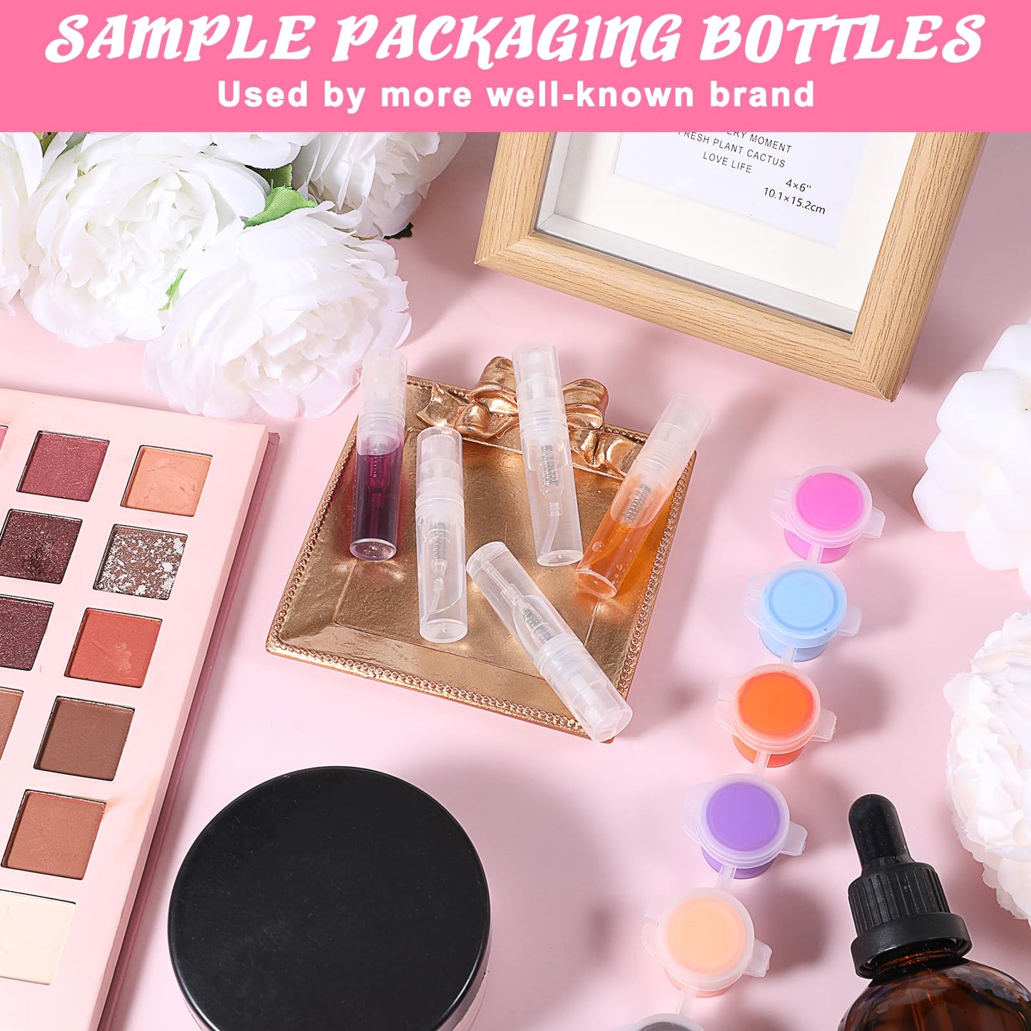 InnoHHustle Mini Perfume Sample Bottles, 10 Pcs 2 ml Mini Spray Bottles Plastic Travel Perfume Bottle Refillable Portable Travel Spray Bottle Clear Atomizer Sprayer, Fine Mist