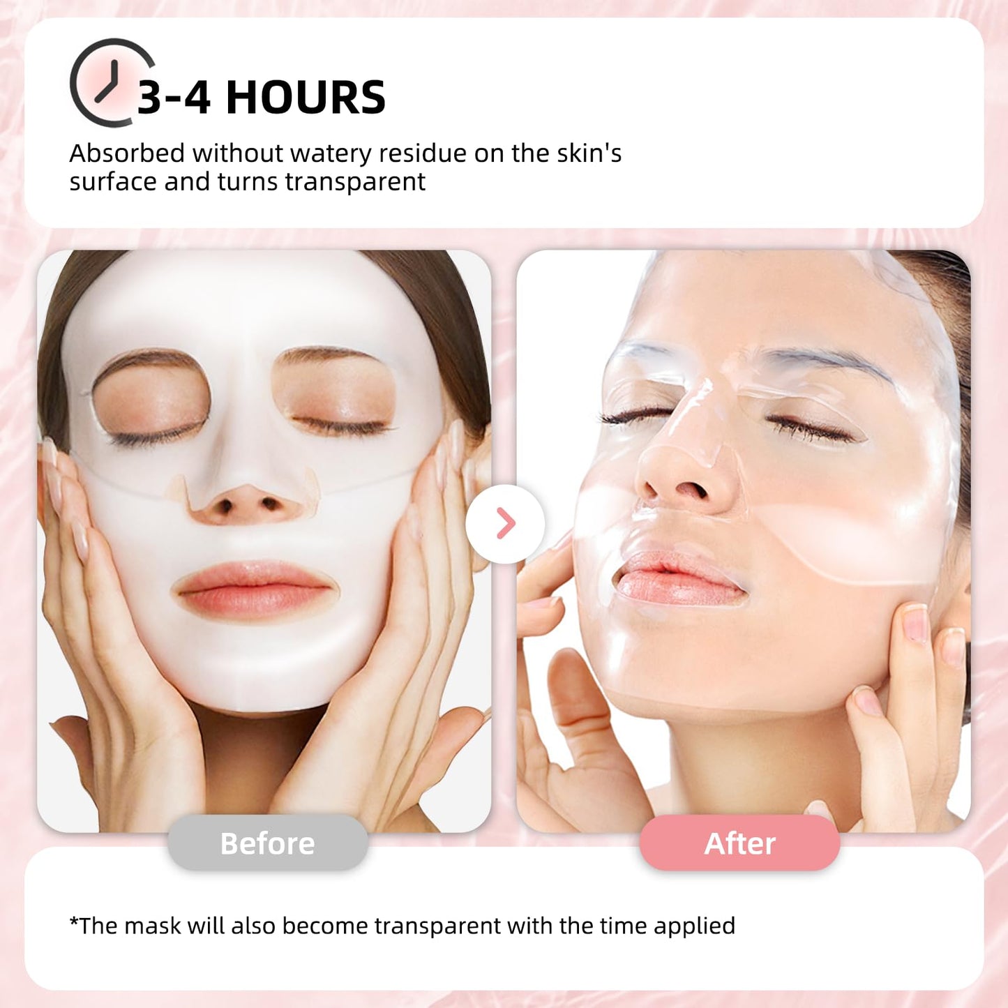 OLELON 5 Pack Bio Collagen Face Mask Skincare, 100% Hydrating Collagen Mask Overnight Korean Skin Care