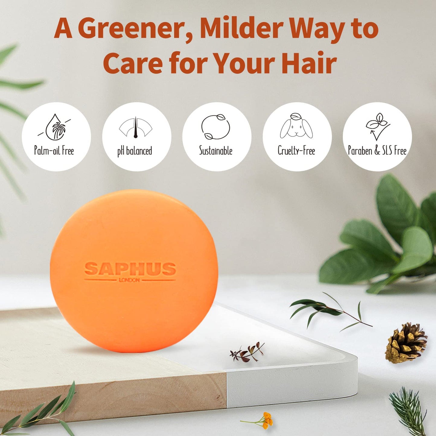 SAPHUS Argan Oil Bar Shampoo and Conditioner Set for Strengthening, Cleansing & Moisturizing Dry & Curly Hair,Travel Size, Zero Waste, 2pc Set