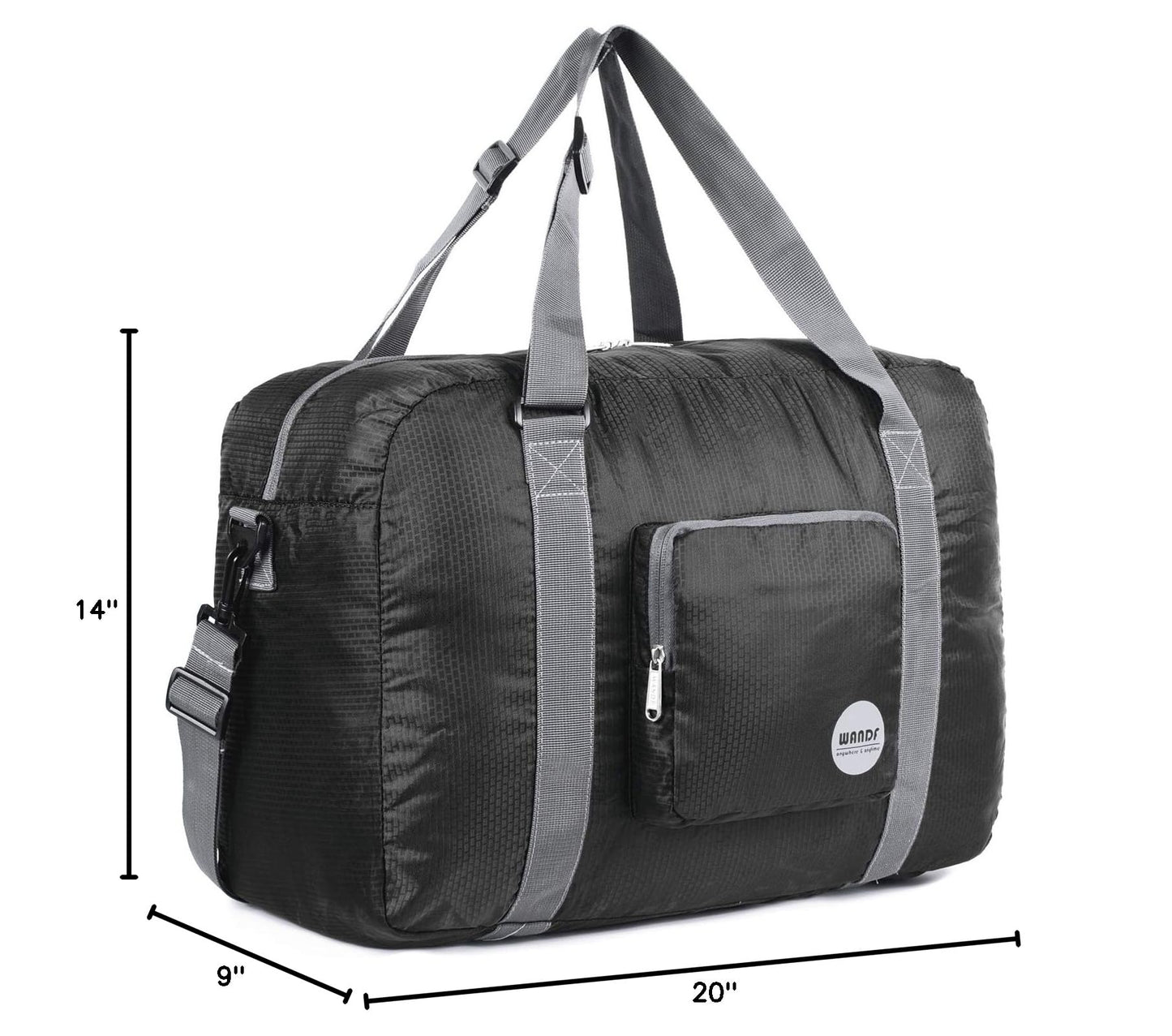 WANDF For Spirit Airlines Personal Item Bag 18x14x8 Foldable Travel Duffel Carry on Weekender Overnight for Women Men