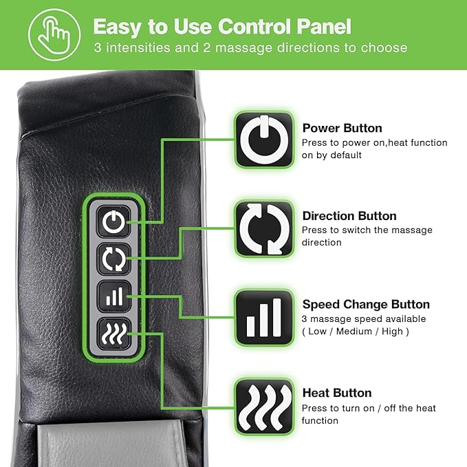 cotsoco Neck Massager, Shiatsu Neck and Back Massager with Heat for Pain Relief, Deep Tissue 3D Kneading Massage Pillow, Relaxation Gifts for Men and Women, Gifts for Dad, Elderly,Wife(Gray)