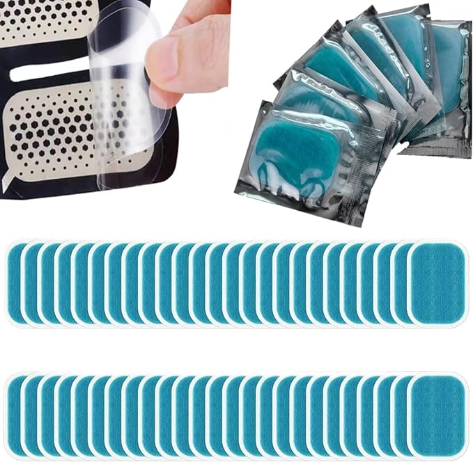 50 Pcs/25 Packs Gel Pads for ABS Stimulator Training Replacement Muscle Trainer Accessory for Ab Workout Toning Belt Blue