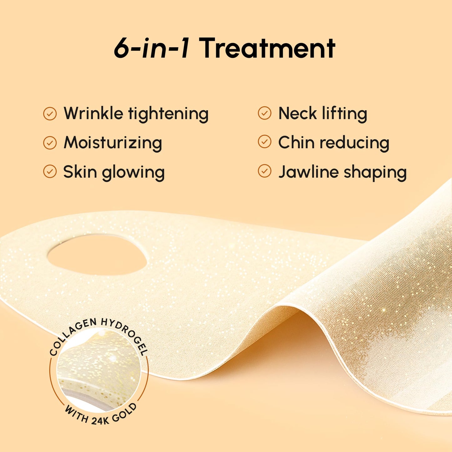 MAREE V Line Lifting Mask with 24K Gold – Deep Collagen Face Mask for Women – Jawline Shaper Mask with Retinol & Hyaluronic Acid – Neck Tightening & Firming - Double Chin Strap for Face Lift