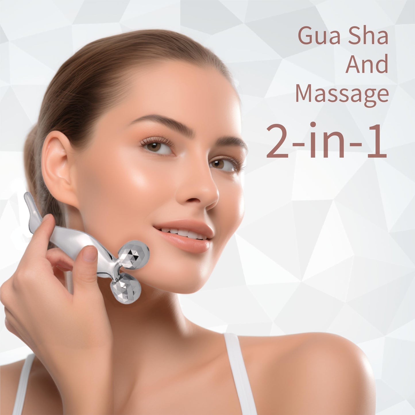 KEZIAHXU Facial Massage Roller, Gua Sha Face Roller Tool 2-in-1, Skin Care Roller for Face Neck Body, Reduce Puffiness Remove Wrinkles,Gift for Women. (Facial Roller Tool)