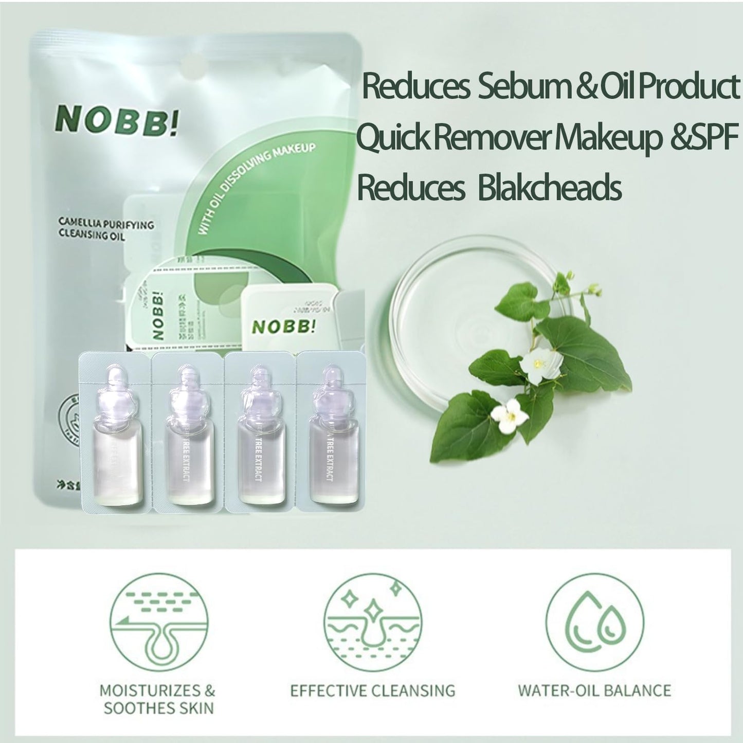 Okerker 20pc Deep Cleansing Blam for Face, Mini Makeup Remover Blam, Gentle Facial Makeup Remover, Moisturizing Pore Face Cleanser, Individually Packaged Travel Essential Makaup