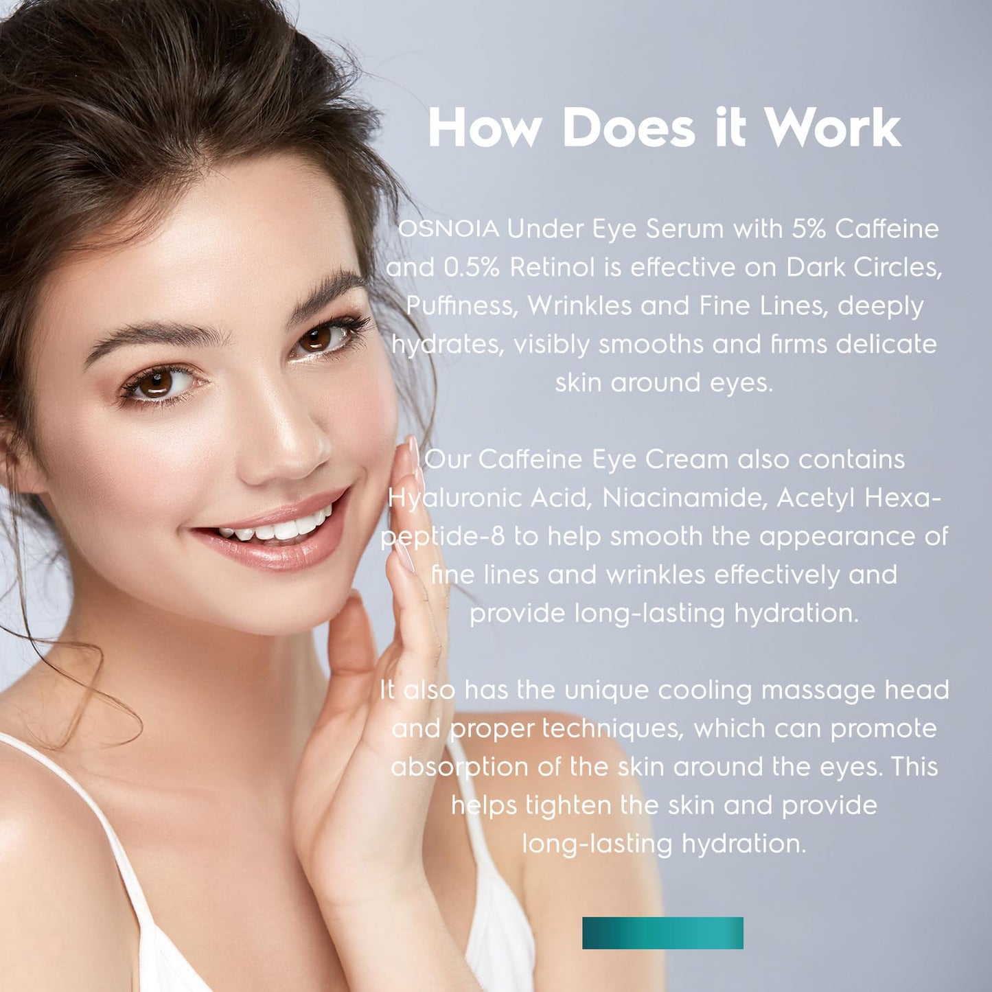 Under Eye Cream for Dark Circles and Puffiness, Eye Serum with Caffeine, Retinol, Peptides & Hyaluronic Acid.