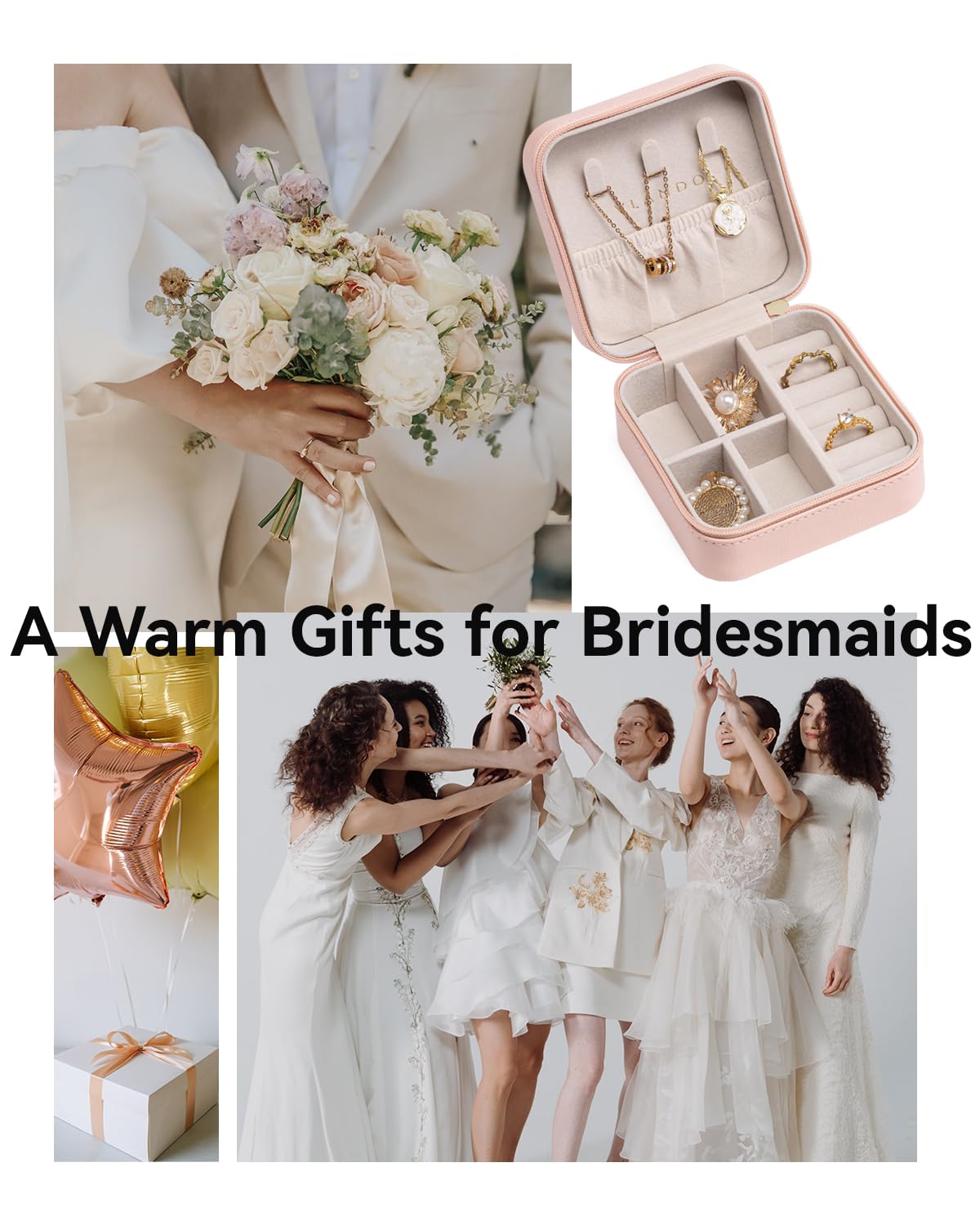 Vlando Travel Jewelry Case - Teacher Appreciation Gifts - Small Jewelry Travel Organizer Box Travel Essentials Christmas Gift for Women Girl - Pink