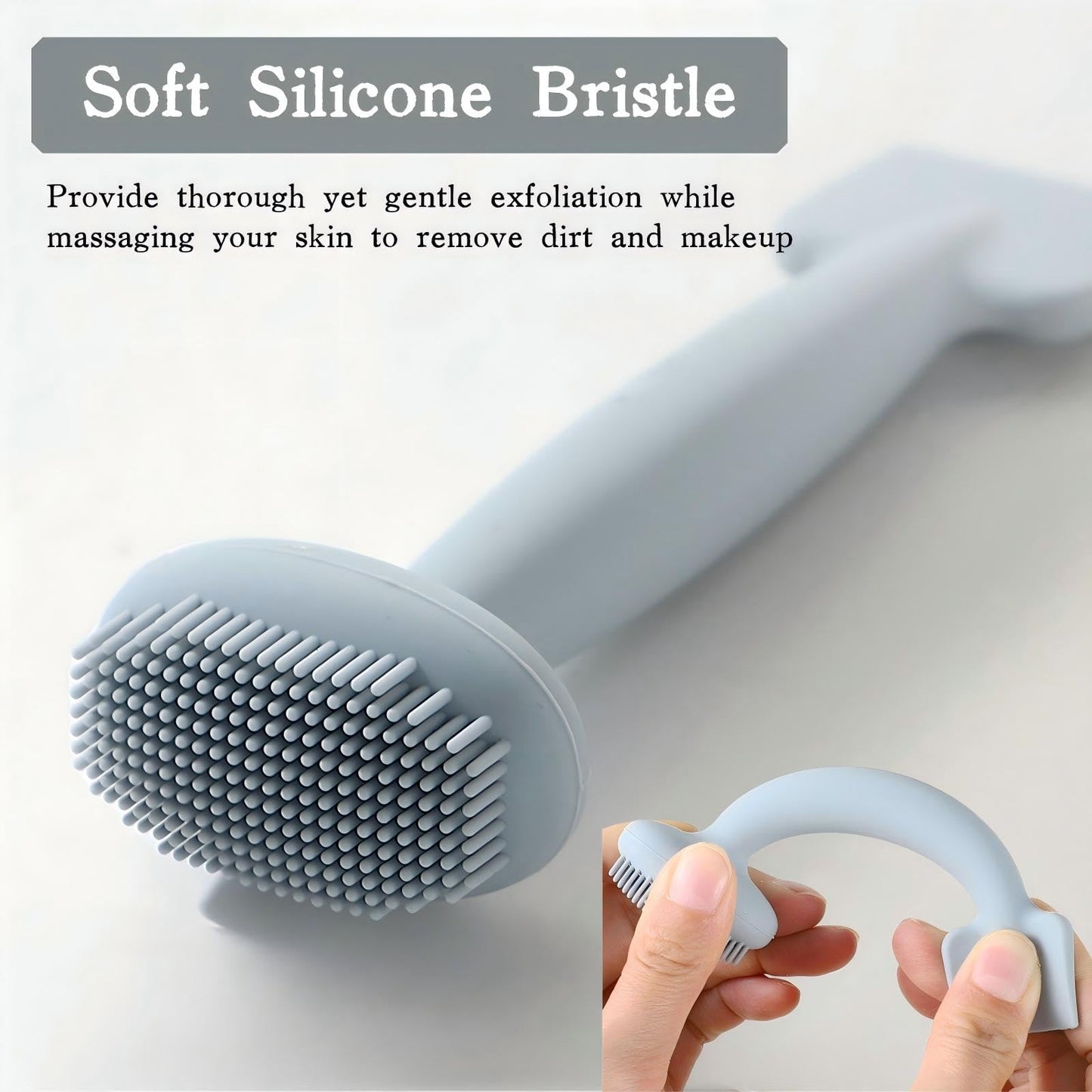 KINTEGOOD 2-in-1 Silicone Face Cleansing Brush, Double-Ended Facial Scrubber for Cleansing Exfoliating, Massage, Blackhead Removal, Mask Application