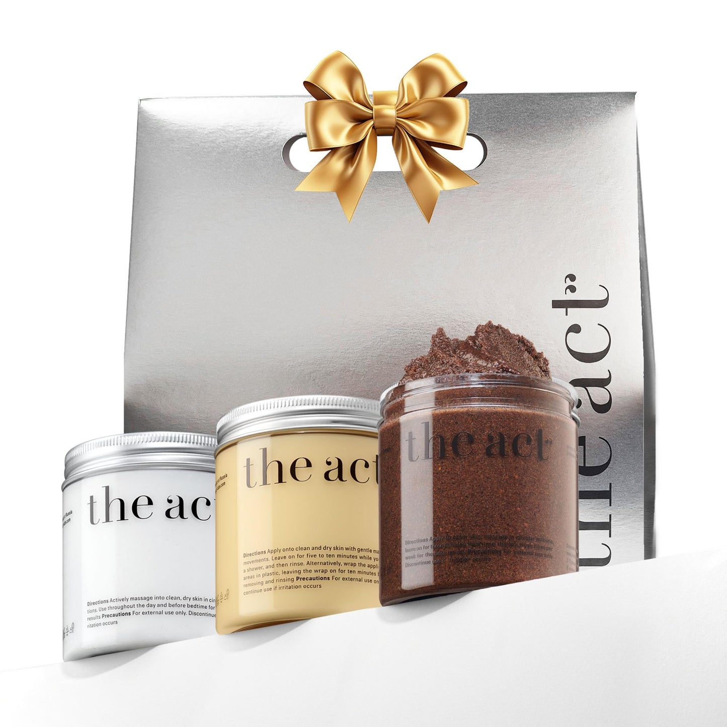 THE ACT Body Spa Gift Set – Firming Body Cream - Body Wrap Mask - Coffee Scrub – Gift Box for Women Daughter Mom Wife – Luxury Skincare - Self Care Basket Birthday Mother’s Day - Relaxation & Wellness