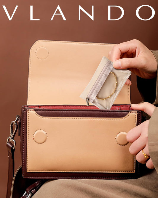 Vlando 12 Pcs Travel Jewelry Organizer Velvet Jewelry Pouch with Zipper Clear Travel Jewelry Bag for Travel Business Trip Mother‘s Day Gift for Mom Wife Women