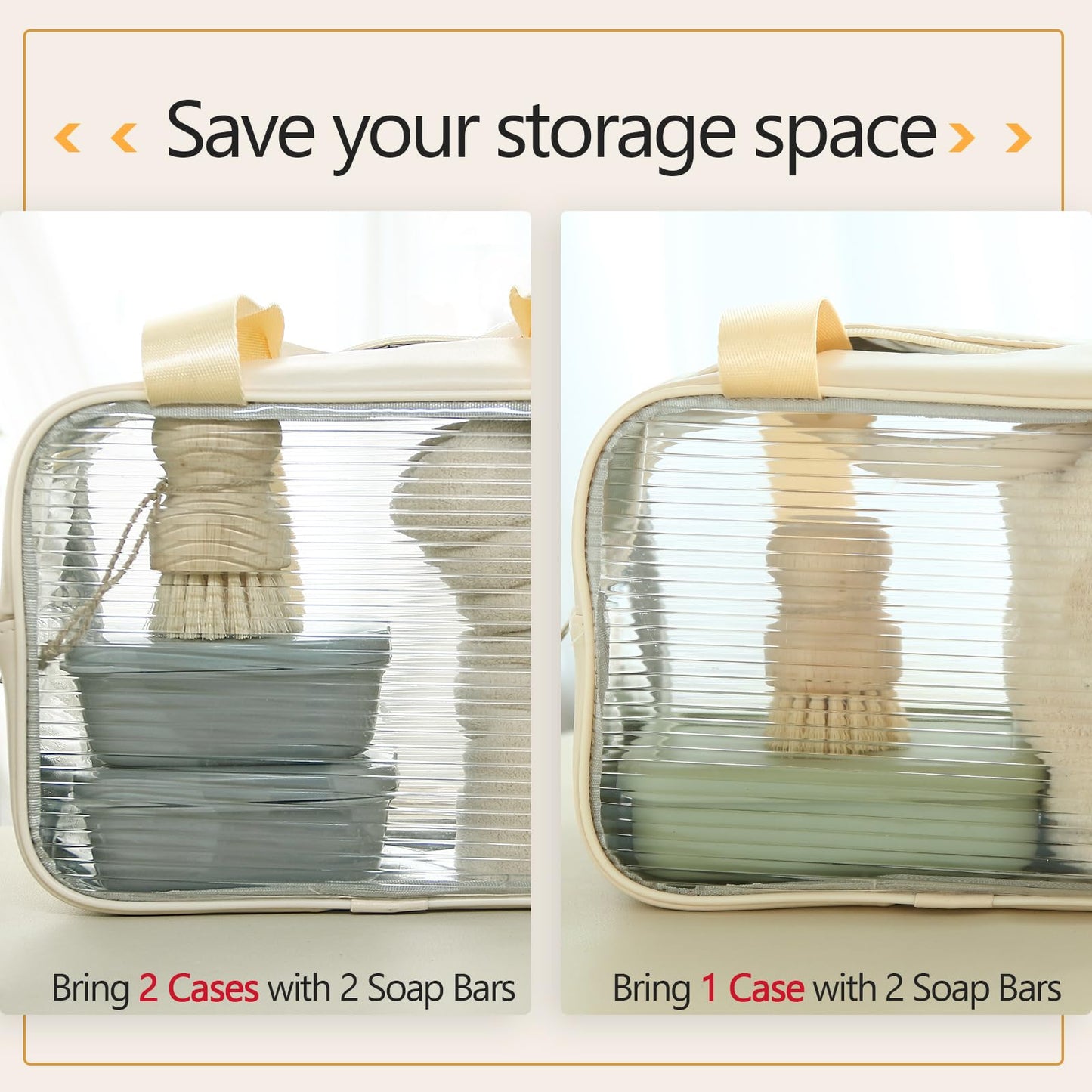 TITATI Large Travel Soap Case, Silicone Soap Holder with Drainage Tray, Portable Shampoo Bar Case for Shower, Camp, Gym (Pea Green)