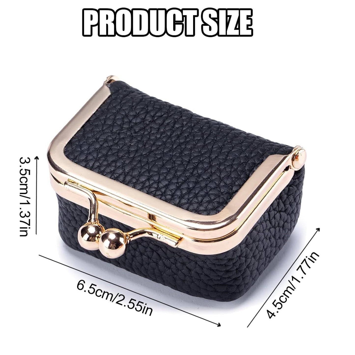 Genuine Cow Leather Mini Jewelry Box & Coin Purse for Women, Travel Jewelry Case with Kiss Lock, Holds Earrings, Rings, Necklace, Bracelet, Coins (Green)