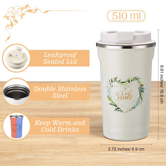 3 Pieces Bride Gifts Bridal Shower Gift for Wedding Bride Canvas Tote Bag Makeup Bag Tumbler Cup Stainless Steel Drink Cup Bachelorette Gifts for Wedding Engagement Honeymoon