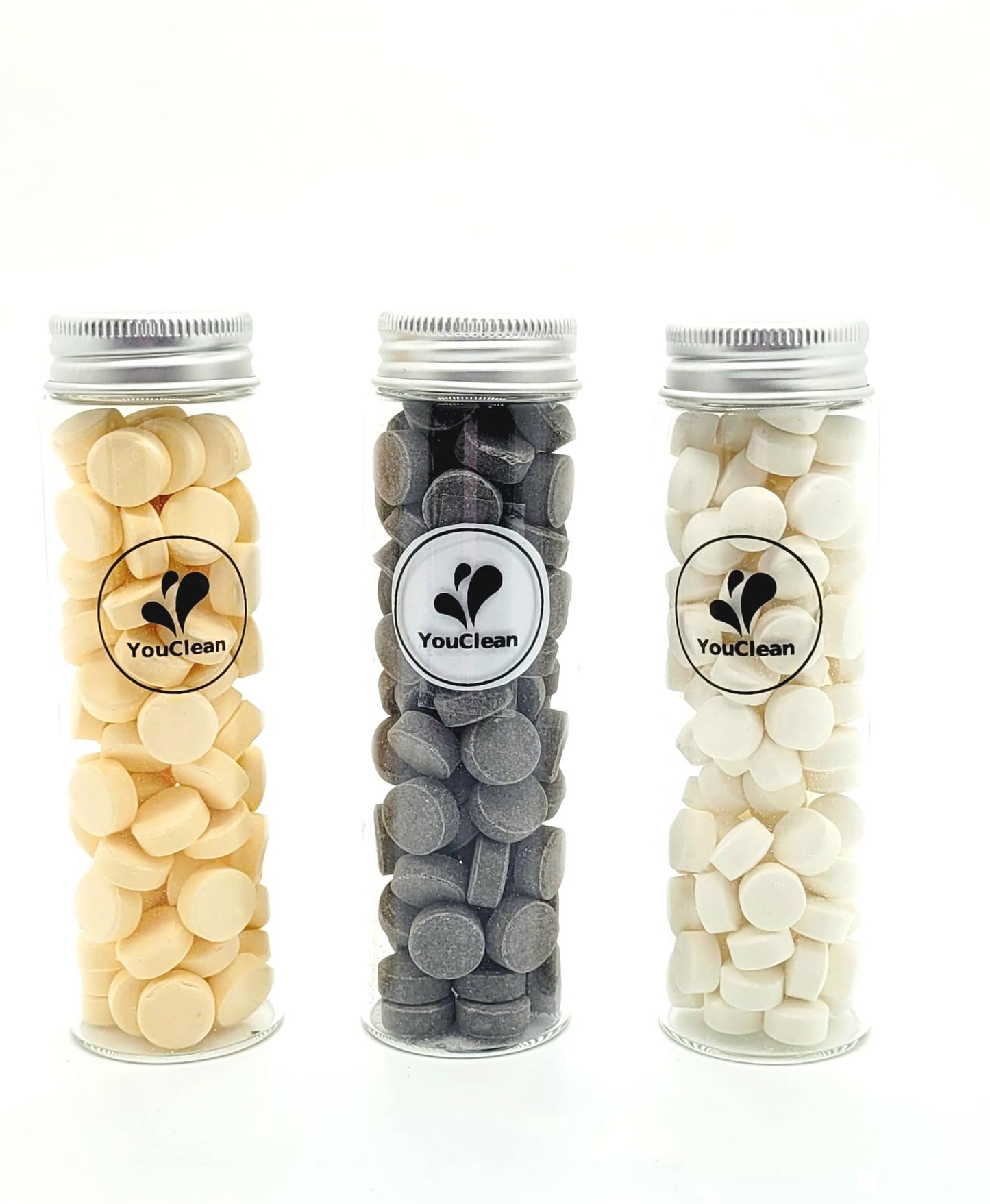 YouClean 90 toothpaste tablets in Refill/Recycle Glass Tube - For Travel and Daily Home Office Use - Nano Hydroxyapatite, Fluoride-Free, Vegan (Mint)