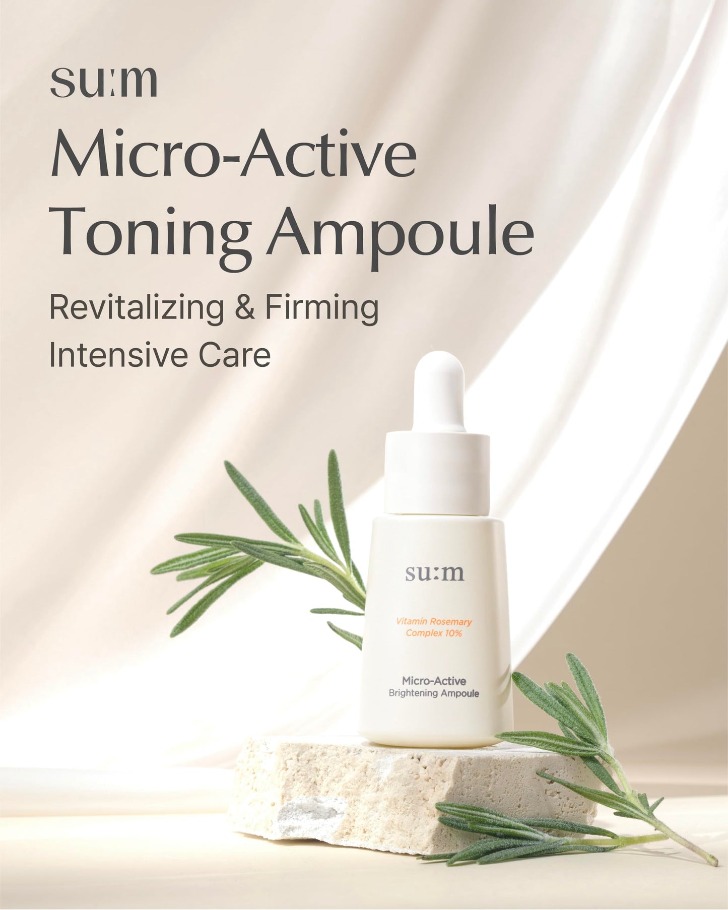 SU:M Micro-Active Toning Ampoule (0.5 fl oz) - High Potency Serum for Immediate and Firming, All Skin Types, Korean Skin Care. Pure Vitamin C & E, Niacinamide.
