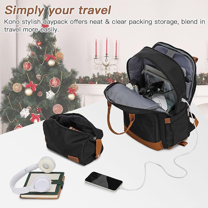 Kono Luggage Set 3 Piece Carry On Hardside Luggage with TSA Lock Spinner Wheels Carry On Suitcase Apricot Black