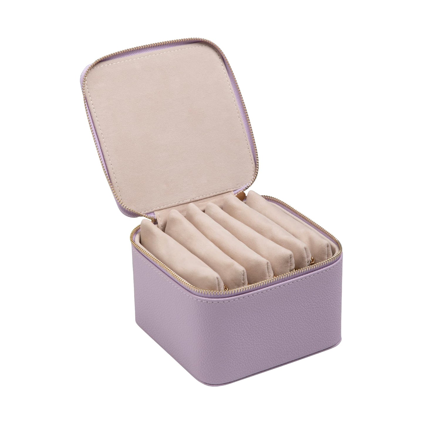 Frebeauty Small Travel Jewelry Box,Travel Jewelry Case with 6 Pouch Bags,Portable Travel Jewelry Organizer,Mini Jewelry Storage,3.35 x 4.9 x 4.8 Inches,Gift Idea for Women Girls (Purple)