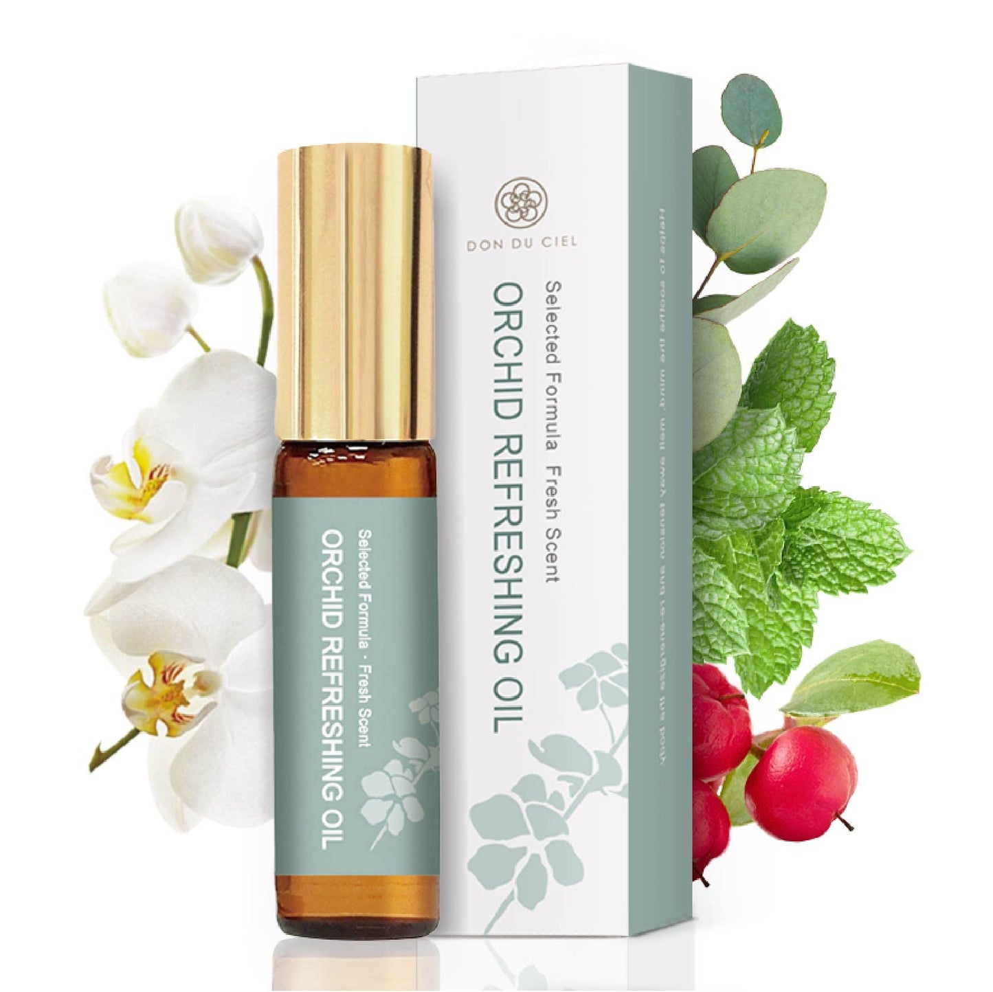 Organic and Kid-Friendly Essential Oil Blend Roll on for Stress Relief, Headache, Itch Relief and Heat Stroke, Includes Orchid, Menthol, Peppermint, Eucalyptus, Wintergreen, 5 ml.