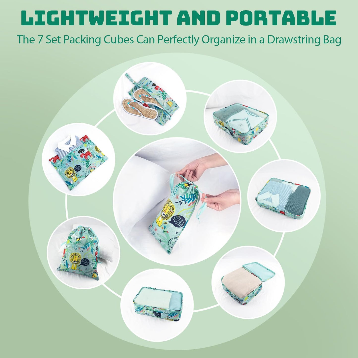 Packing Cubes for Travel, 8 Pieces Luggage Packing Organizers for Suitcase, Kid Packing Cubes, Travel Essentials for Girls and Women