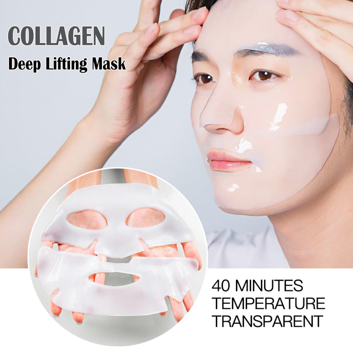 Ueseinl 4 Pack Collagen Face Mask, Deep Lifting Mask, Bio-Collagen Films Deep Hydrating Firming Overnight Hydrogel Mask, Hydrating Anti Wrinkle Lifting Facial sheet masks