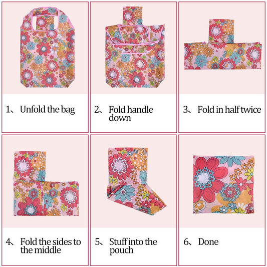 SZUAH 10 Pack Reusable Grocery Shopping Bags, Foldable Shopping Bags Grocery Tote with Attached Pouch,Machine Washable Eco-Friendly.