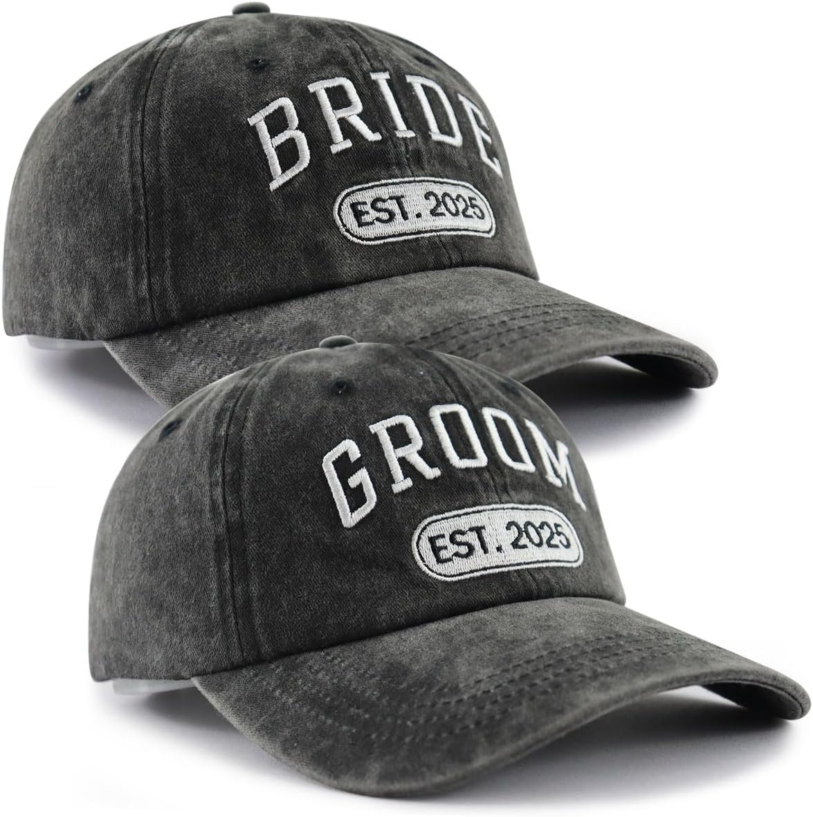 Wedding Gifts for Couples 2025, 2PCS Groom Bride Hat, Husband and Wife Matching Outfit Bsaseball Cap, Honeymoon Essentials Bridal Shower Gifts