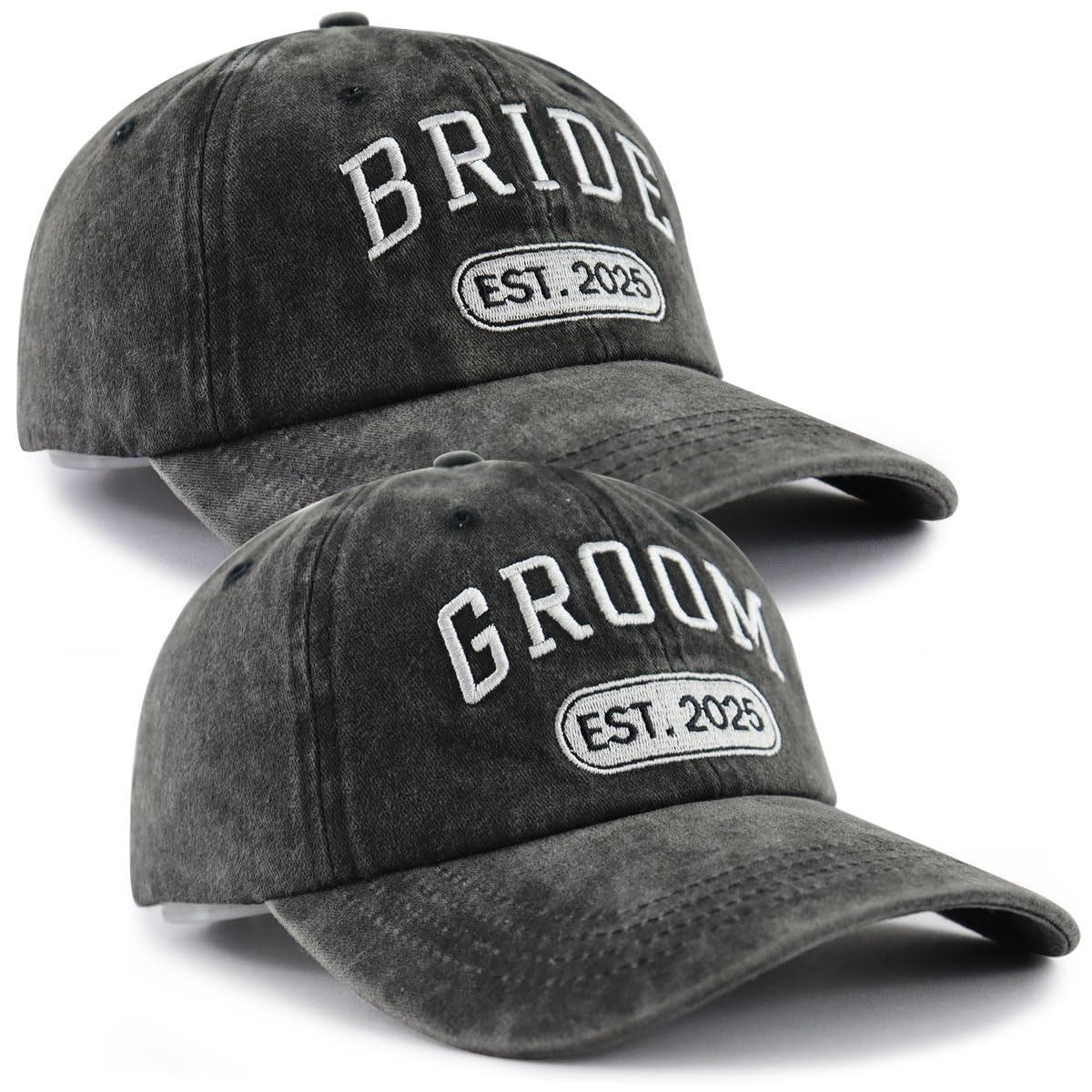 Wedding Gifts for Couples 2025, 2PCS Groom Bride Hat, Husband and Wife Matching Outfit Bsaseball Cap, Honeymoon Essentials Bridal Shower Gifts