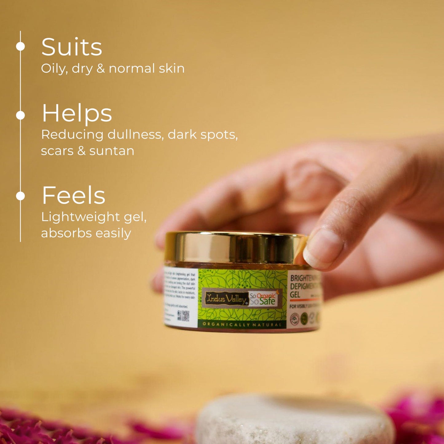 INDUS VALLEY Skin Lightening Cream, Hyperpigmentation Gel For Radiant & Glowing, Dark Spot Remover, for Men and Women, Facial Moisturizer, Hydrating Facial Skin 50ml