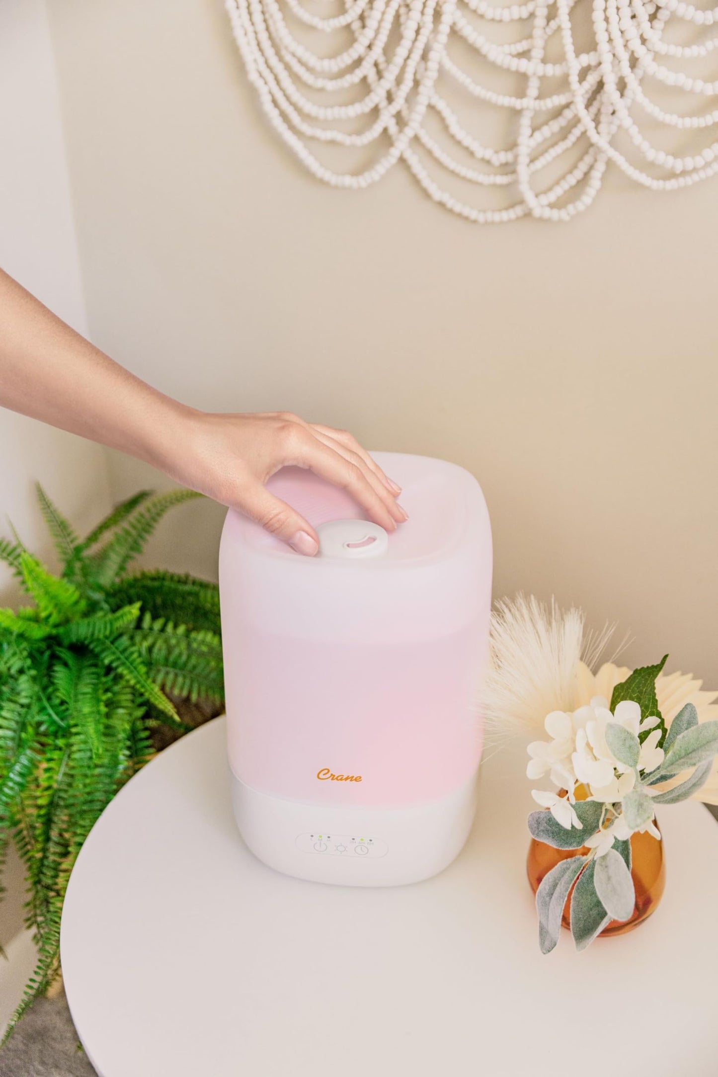 Crane Ultra-Quiet 3-in-1 Humidifier for Baby with Essential Oil Tray, 7-Color Sleep Light, 1 Gallon Top-Fill Tank, Ideal for Bedroom