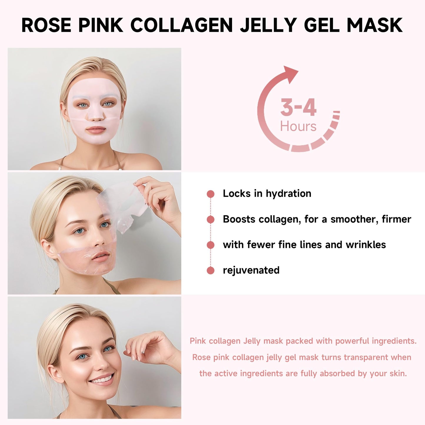 TARVY Collagen Jelly Gel Mask | Hydrating Overnight Hydrogel Mask | Face Masks Skincare for Glass Glow Skin- Elasticity, Hydrating, Firming and Moisturizing, 28gx6ea