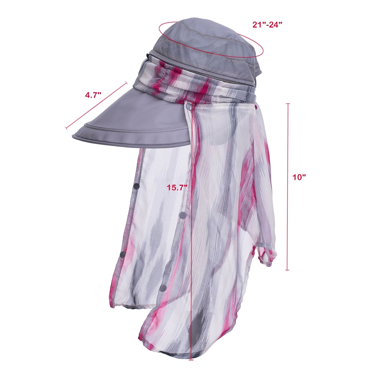 icolor Women Sun Hats UPF 50 Sun Protection Hat Summer Outdoor Neck Shield Flap Visor Hat Ponytail Hats Wide Brim Beach Hat (LightGray)